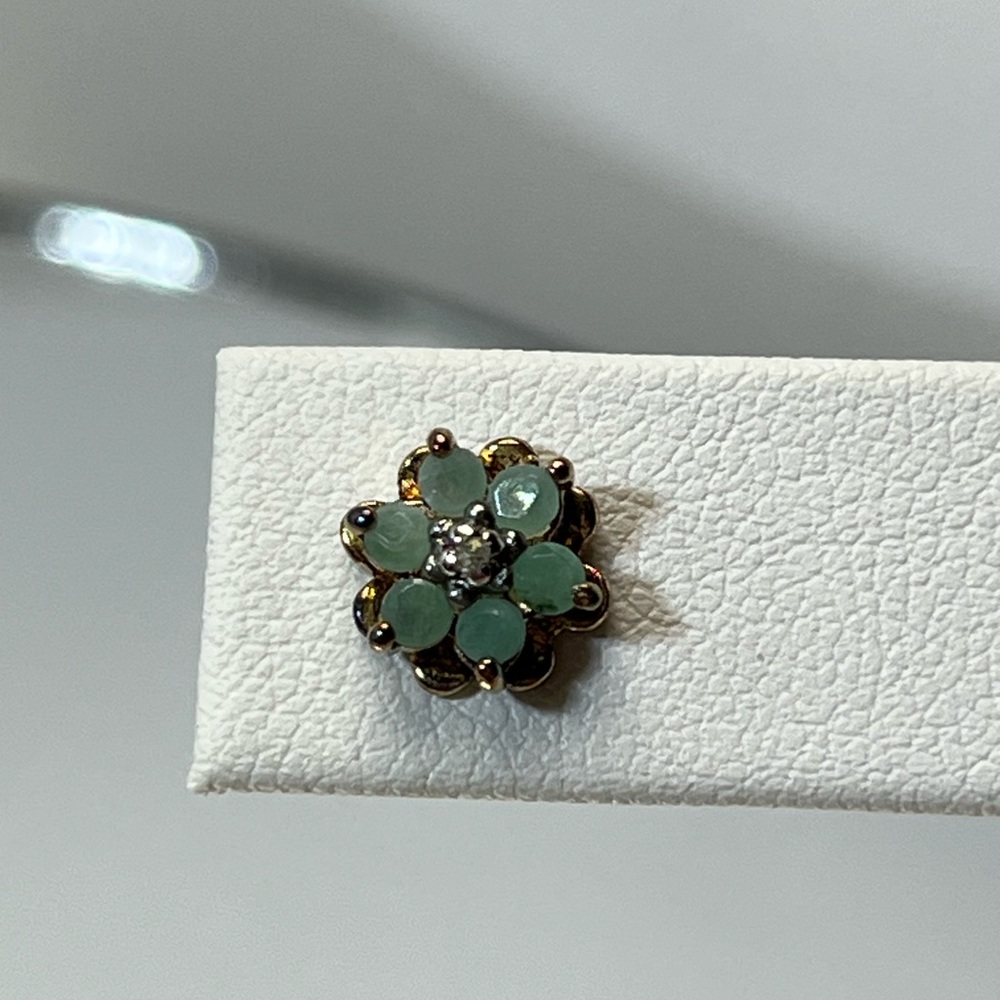 Vintage Jade Earrings with White Center Stone